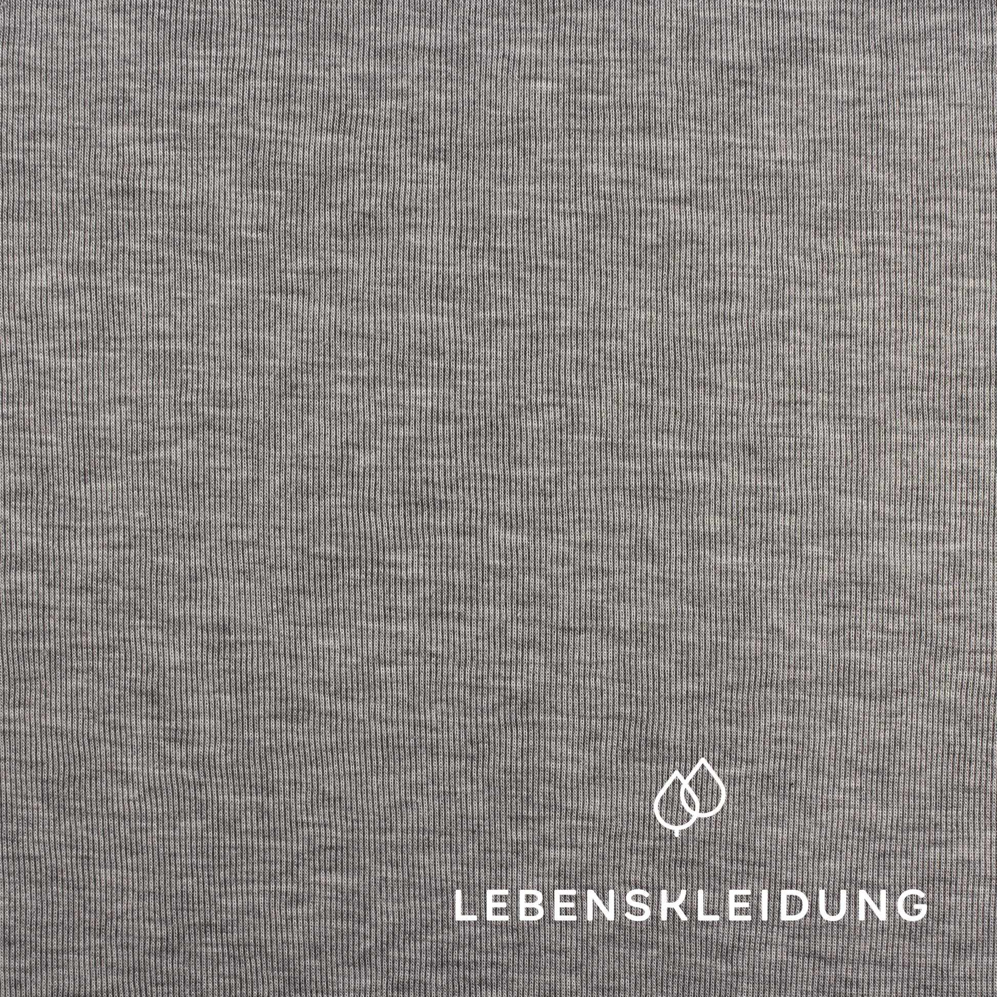 Re-Life Rib Jersey 1x1 Stoff - Grey marl / light – Nahaufnahme