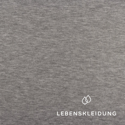 Re-Life Rib Jersey 1x1 Stoff - Grey marl / light – Nahaufnahme