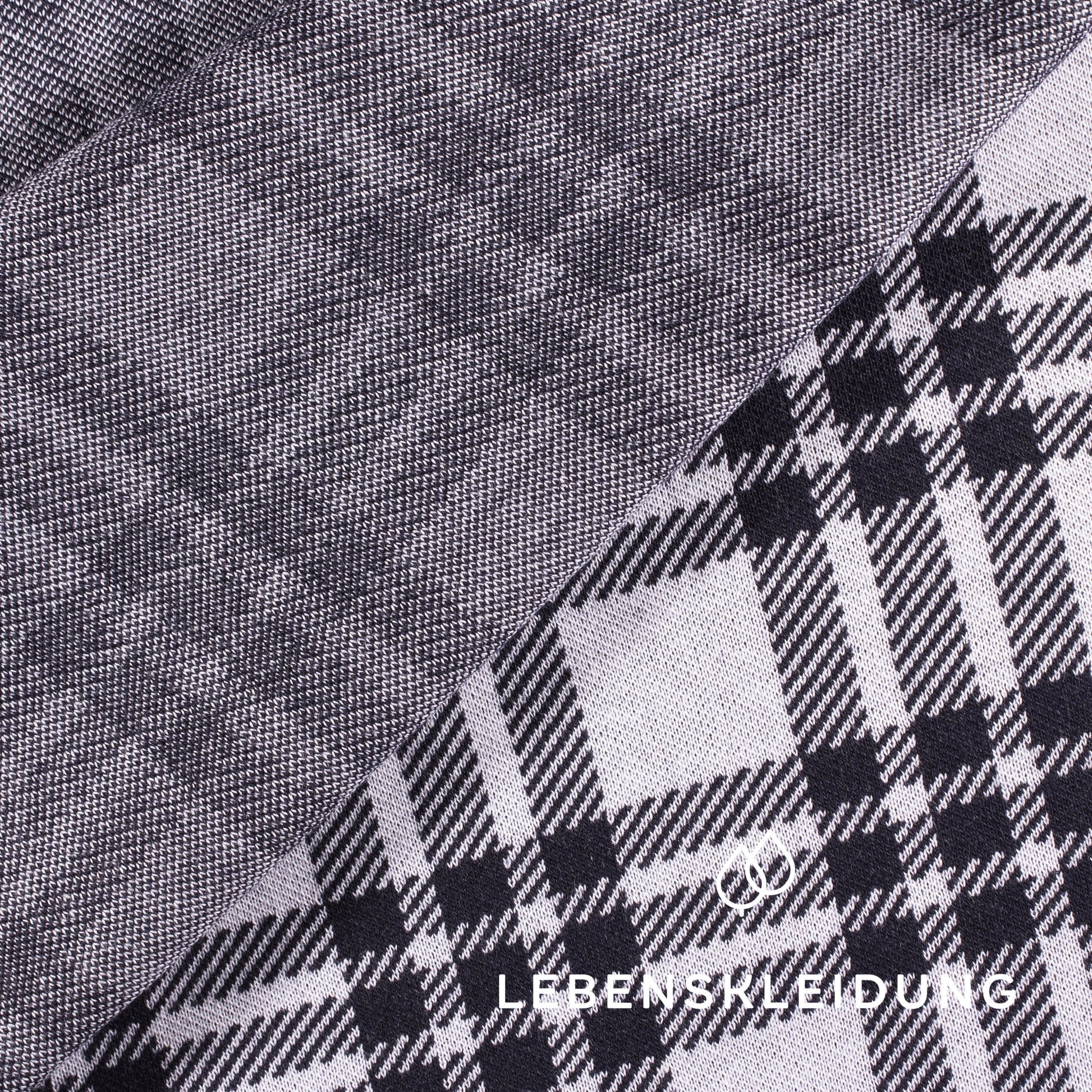 Organic Interlock Fabric - Navy White checked – Detail view