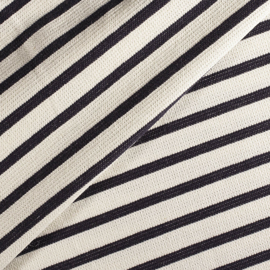 Re-Life Striped Jersey - wide stripes - off-white/navy sample