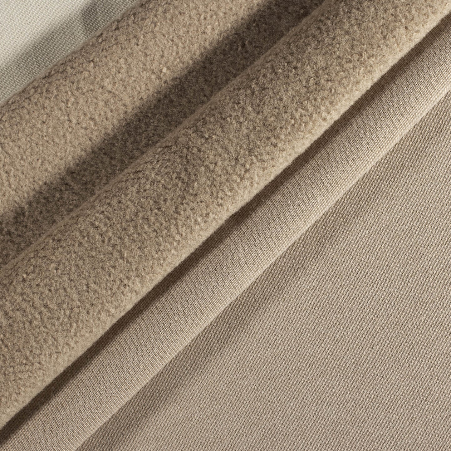 Re-Life Sweat Stoff gerauht - Sand – Detailansicht