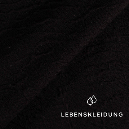 échantillon vagues en relief Jacquard Re-Life - Noir – Vue détaillée