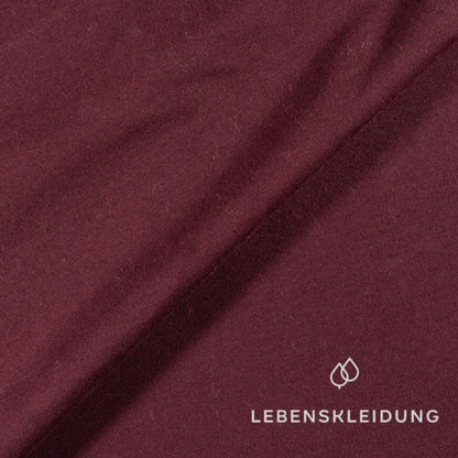 Re-Life Stretch Jersey Stoff - Wine Red Muster