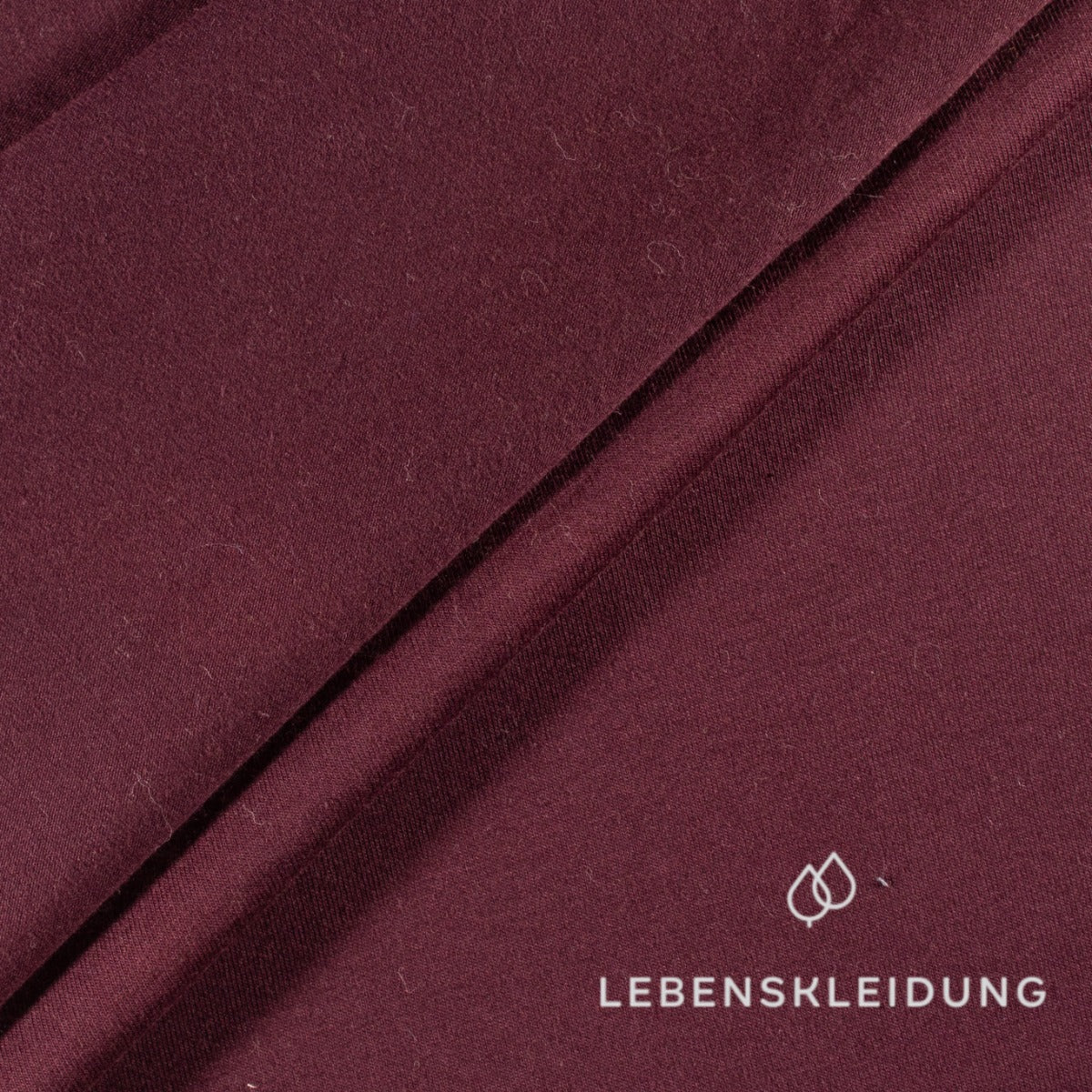 Re-Life Stretch Jersey Stoff - Wine Red Muster – Detailansicht