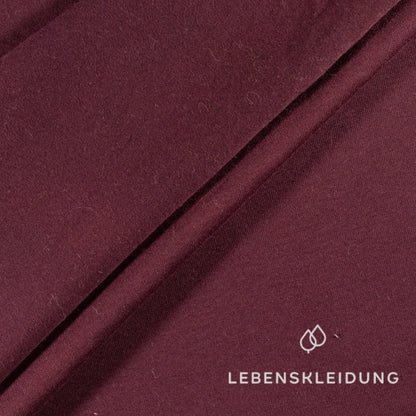 Re-Life Stretch Jersey Stoff - Wine Red Muster – Detailansicht