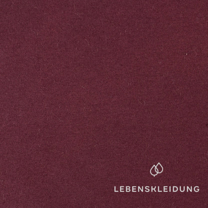 Re-Life Stretch Jersey Stoff - Wine Red Muster – Nahaufnahme