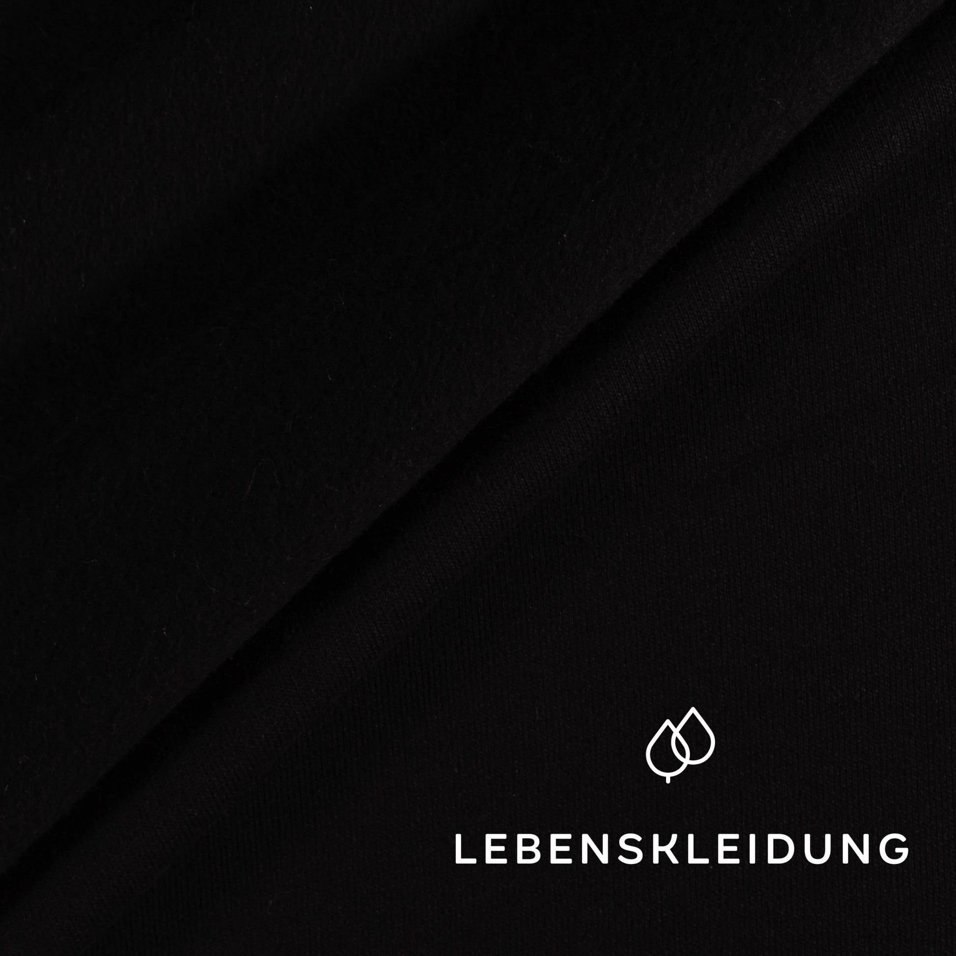 Tissu Re-Life Sweat rêche - Noir – Gros plan