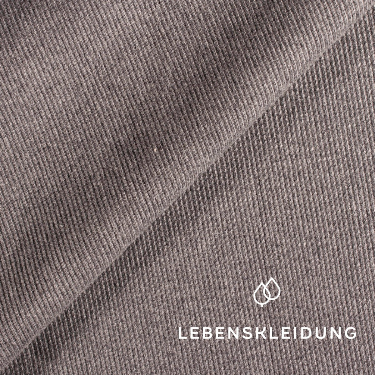 Re-Life RIB 2x1 (Bündchen) Stoff - Grau meliert / dunkel Muster