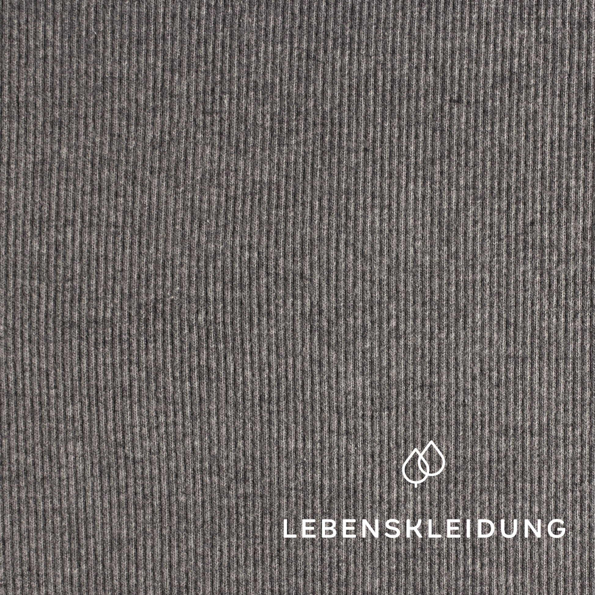 Re-Life RIB 2x1 (cuffs) fabric - heather grey / dark – Detail view