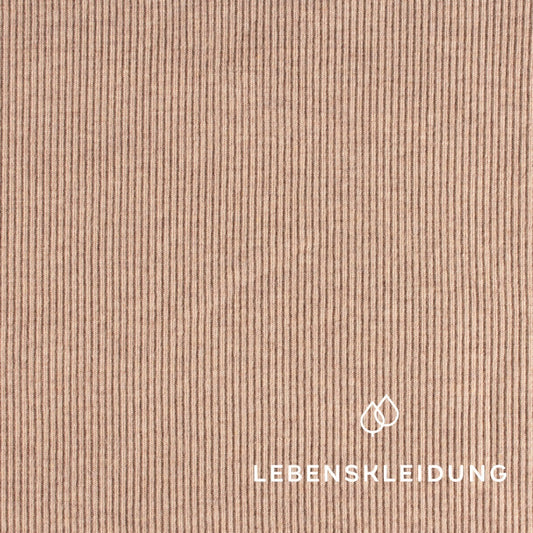 Re-Life RIB 2x1 (Bündchen) Stoff - Nude meliert – Detailansicht