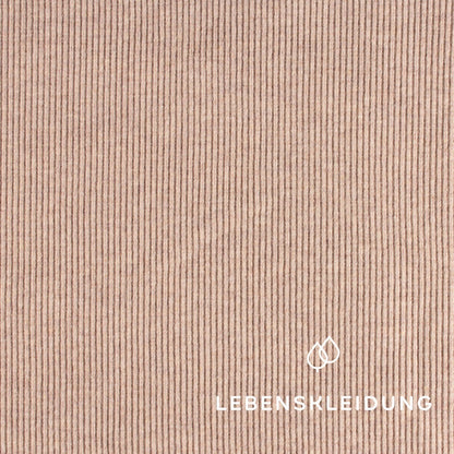 Tissu Re-Life RIB 2x1 (poignet) - échantillon chiné nude – Vue détaillée