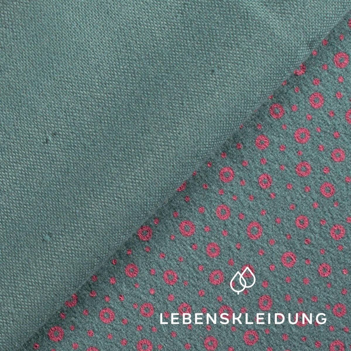 Organic flannel - green swirls – Close-up