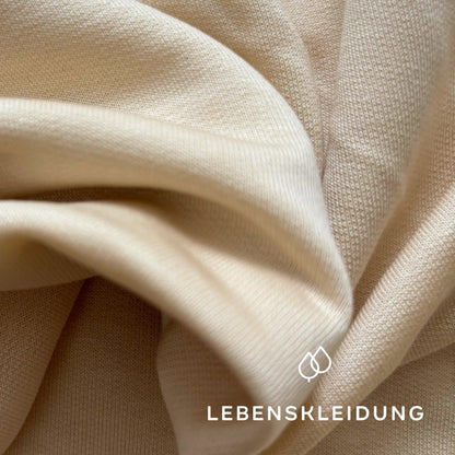 Re-Life Lyocell Sweat Terry (unbrushed) - Beige Muster – Nahaufnahme