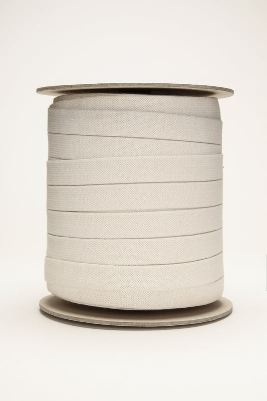Élastique bio - 18 mm - écru - résistant *ROULEAU COMPLET* – Vue détaillée