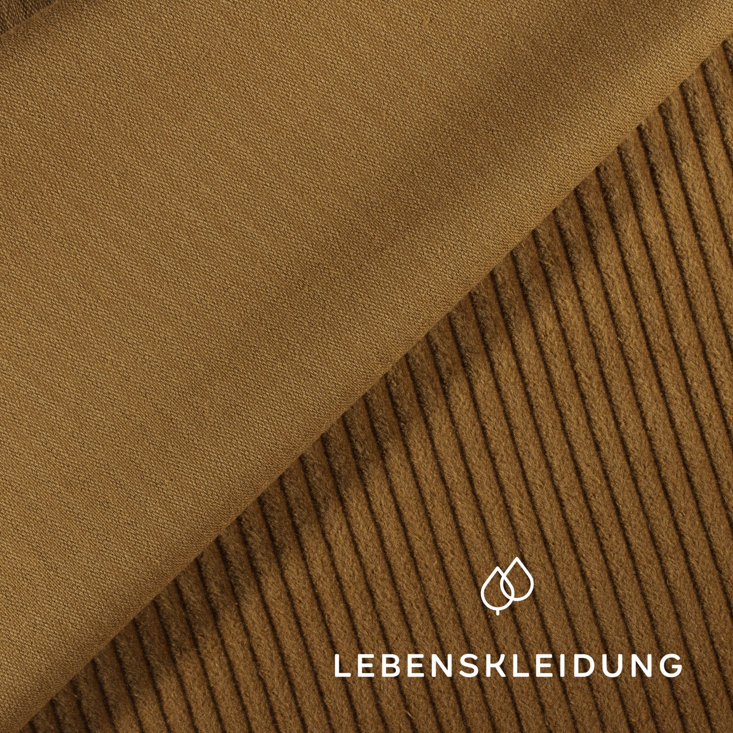 Organic corduroy fabric - toffee sample – Detail view
