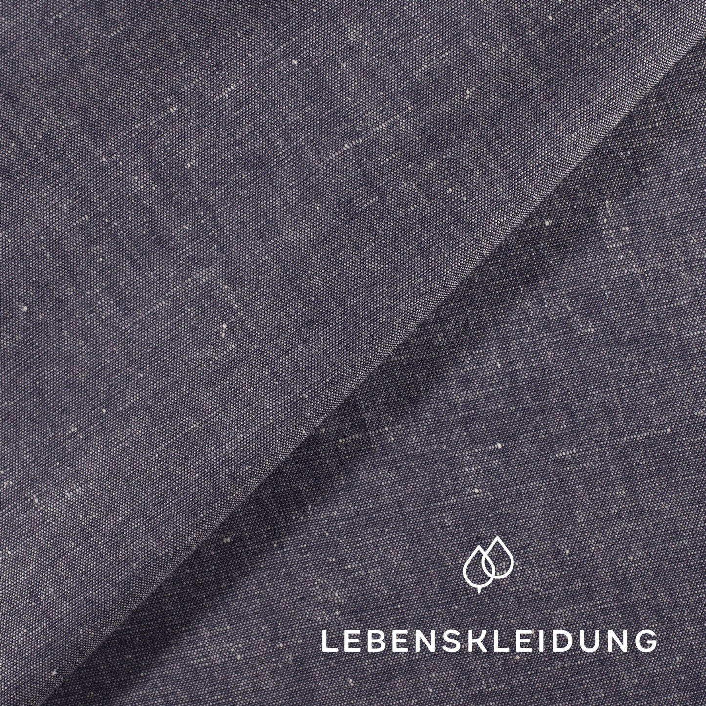 Bio Cotton Hemp Blend - Blau mit Weiß Muster