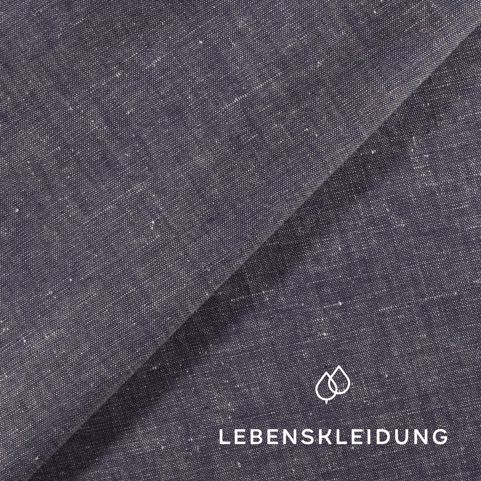 Bio Cotton Hemp Blend - Blau mit Weiß Muster