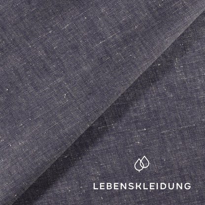 Bio Cotton Hemp Blend - Blau mit Weiß Muster