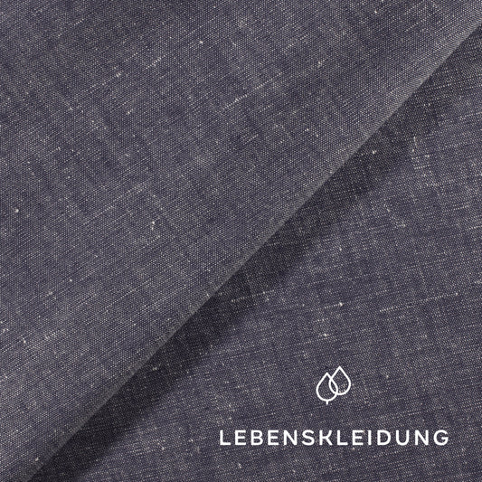 Organic Cotton Hemp Blend - Blue with White sample
