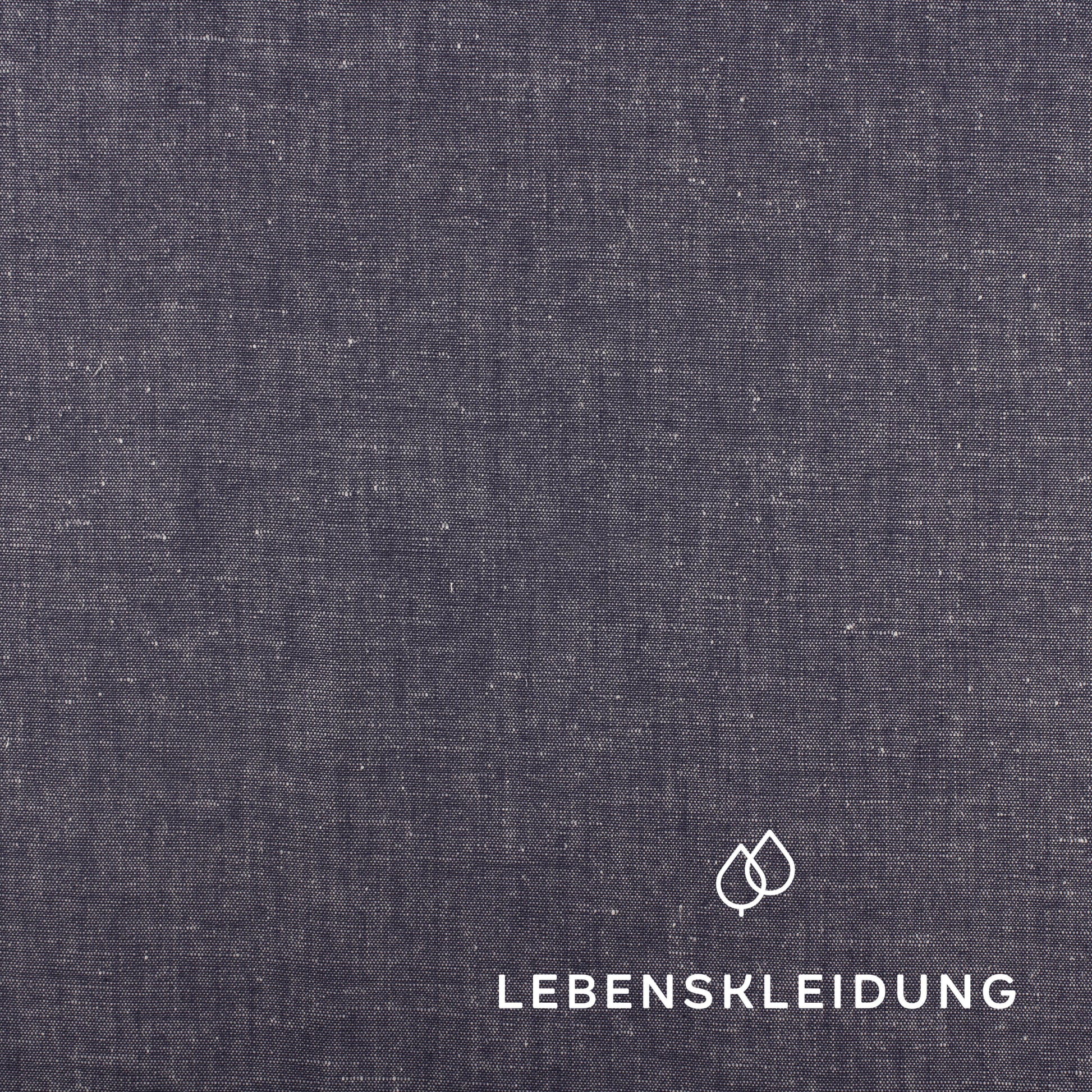 Bio Cotton Hemp Blend - Blau mit Weiß Muster – Detailansicht