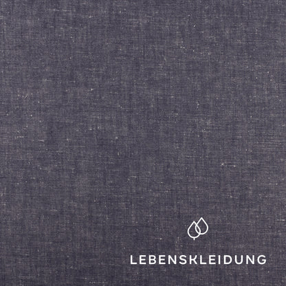 Bio Cotton Hemp Blend - Blau mit Weiß Muster – Detailansicht