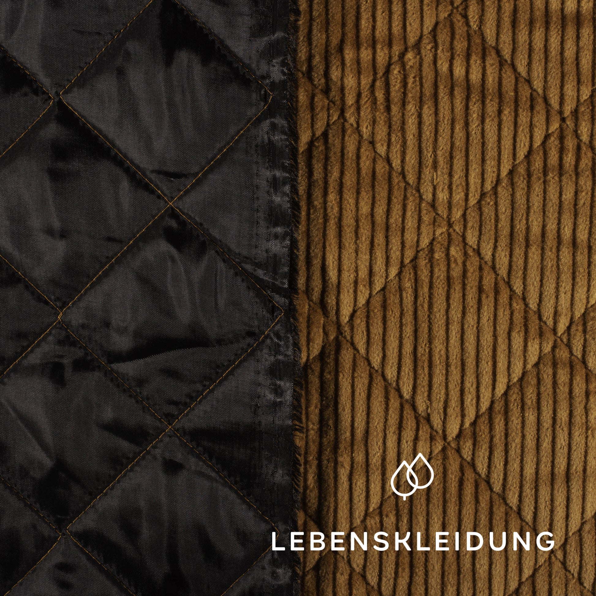 Organic Corduroy Quilted Fabric - Toffee