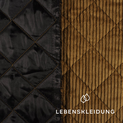 Organic Corduroy Quilted Fabric - Toffee