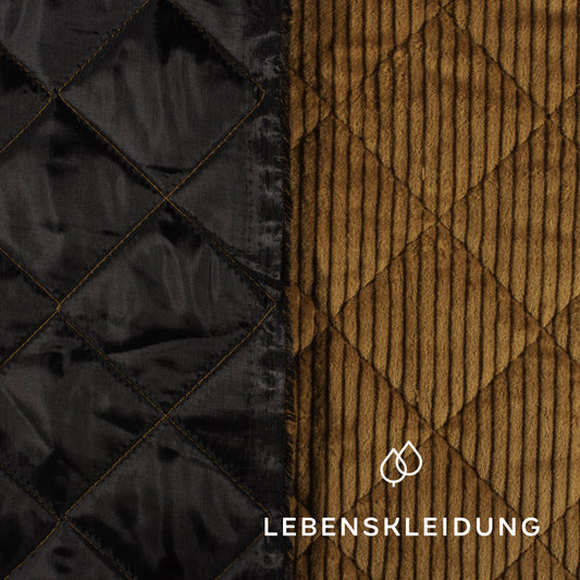 Organic Corduroy Quilted Fabric - Toffee
