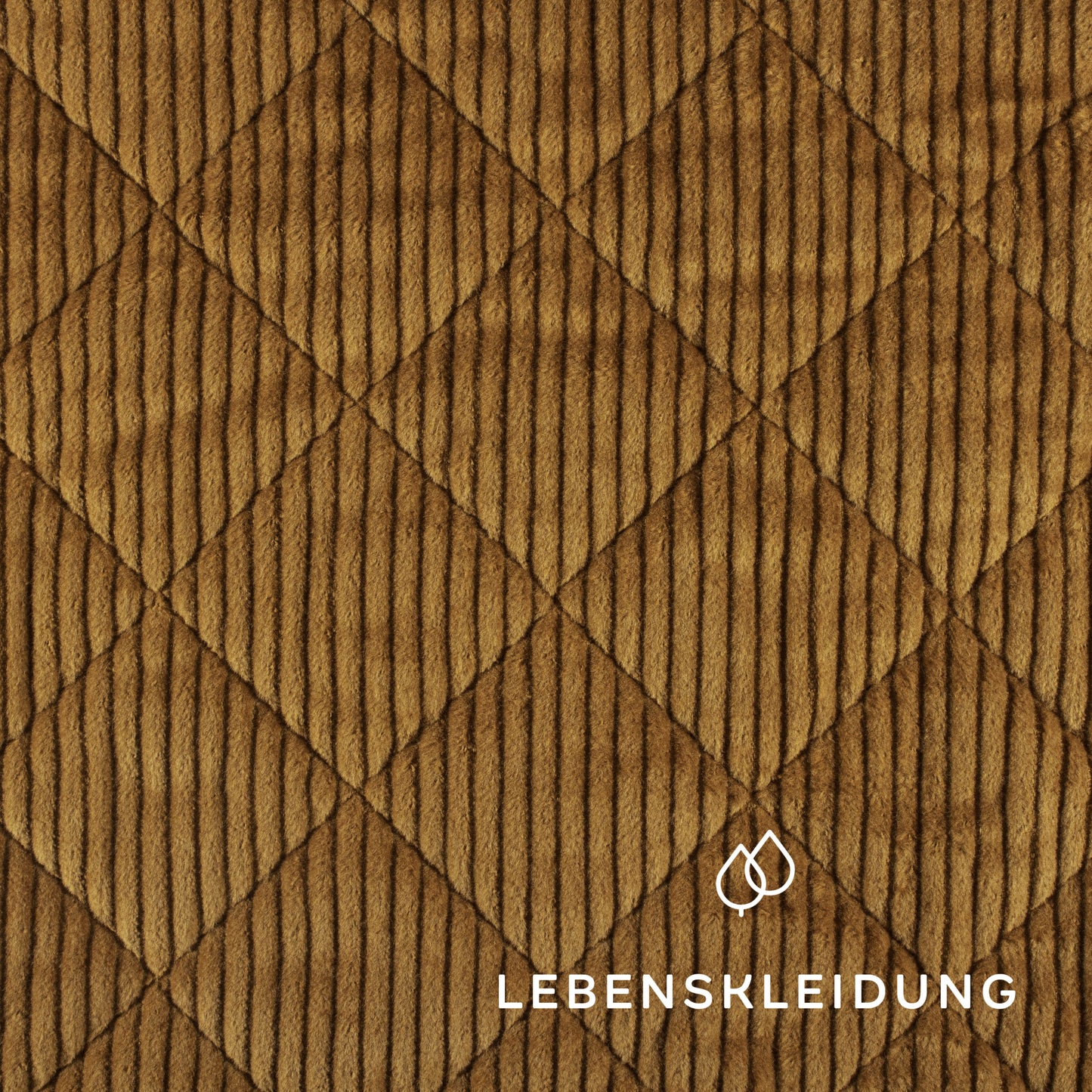 Organic Corduroy Quilted Fabric - Toffee – Close-up