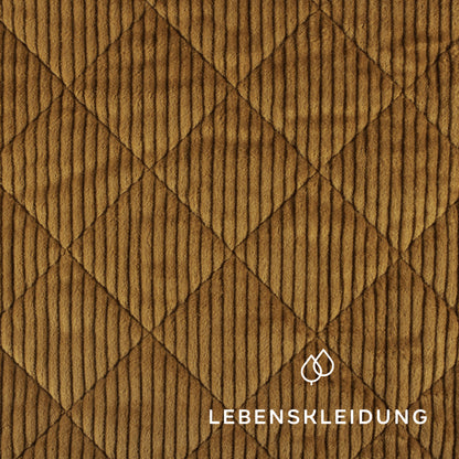 Organic Corduroy Quilted Fabric - Toffee – Close-up