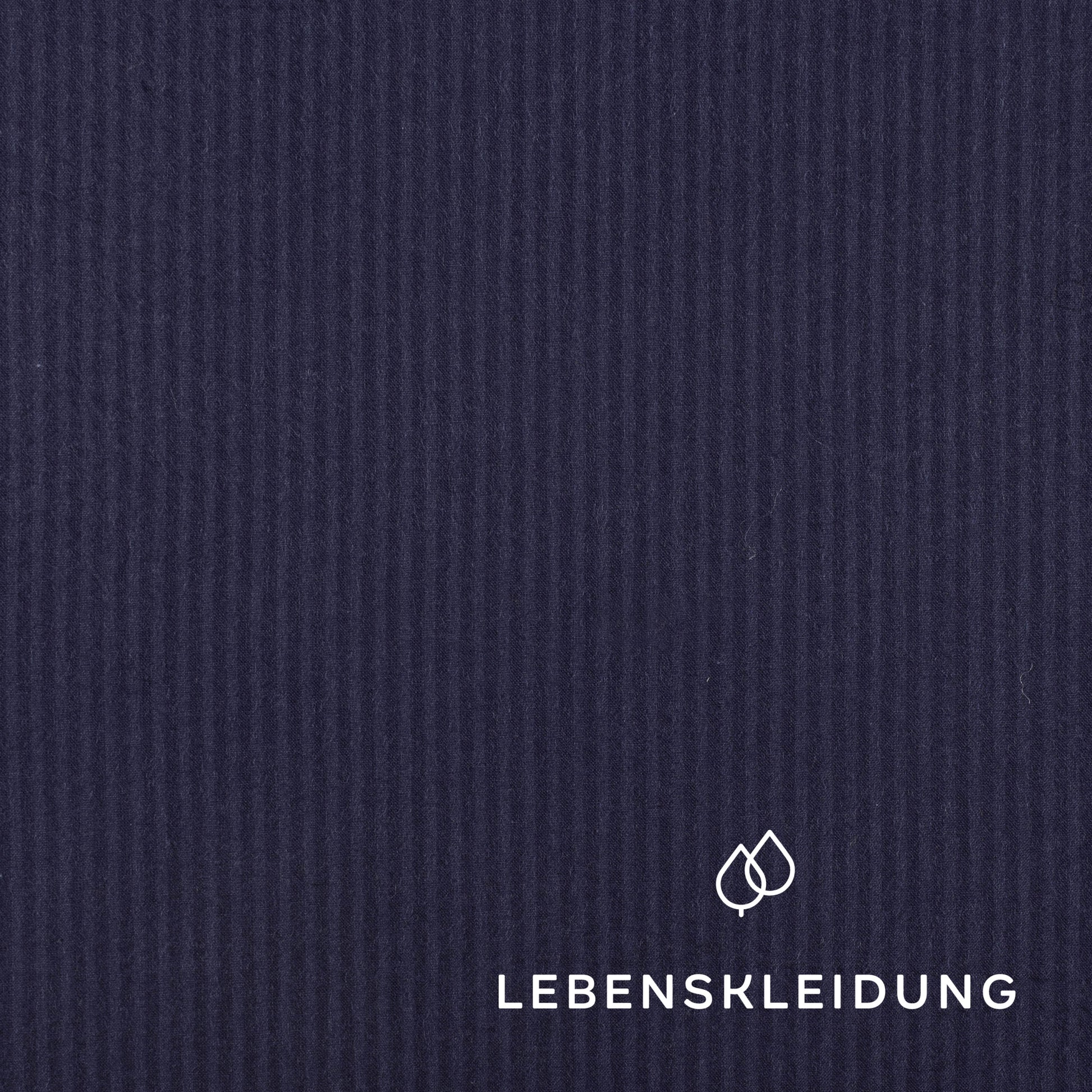 Seersucker en coton biologique - échantillon bleu – Vue détaillée