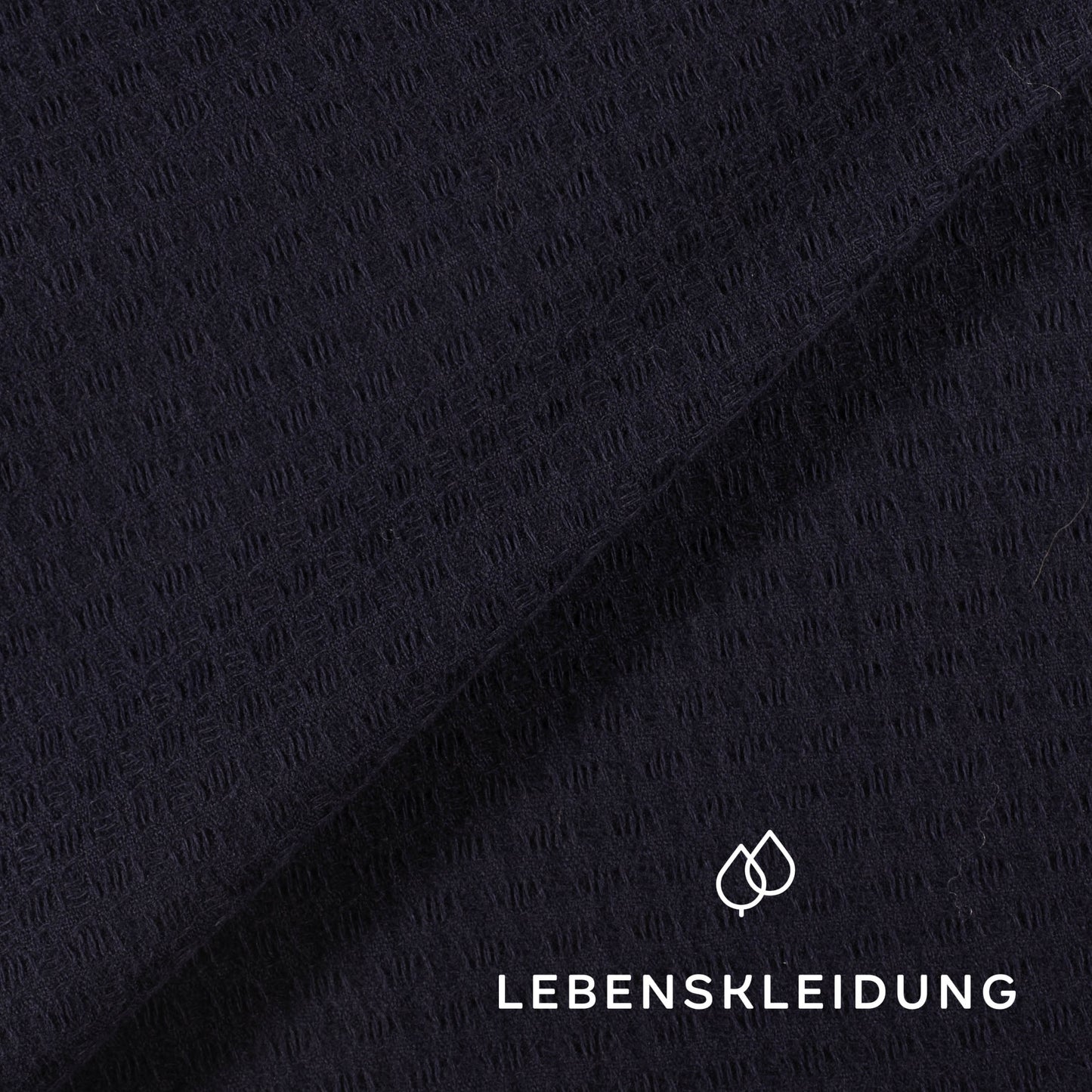 Organic waffle shirt fabric - Navy sample