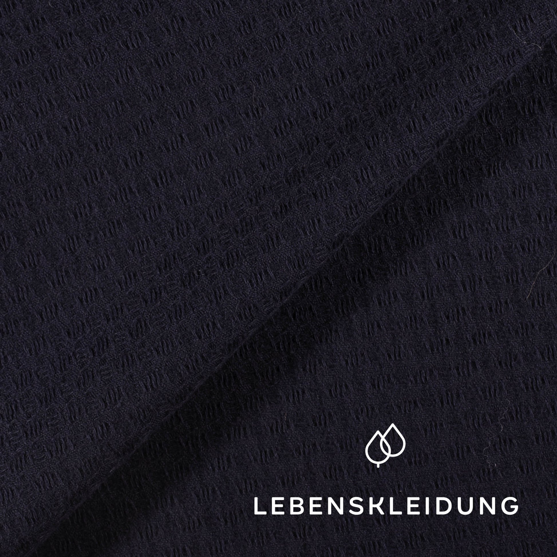 Organic waffle shirt fabric - Navy sample