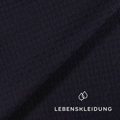 Organic waffle shirt fabric - Navy sample