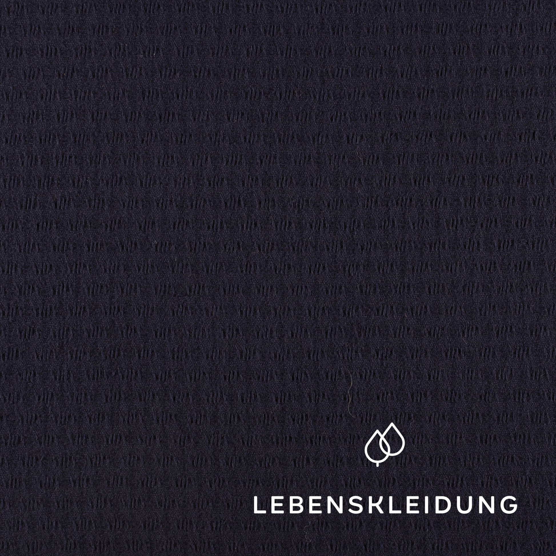 Organic waffle shirt fabric - Navy – Detail view