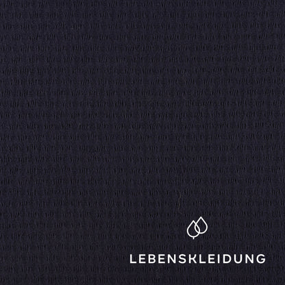 Organic waffle shirt fabric - Navy – Detail view