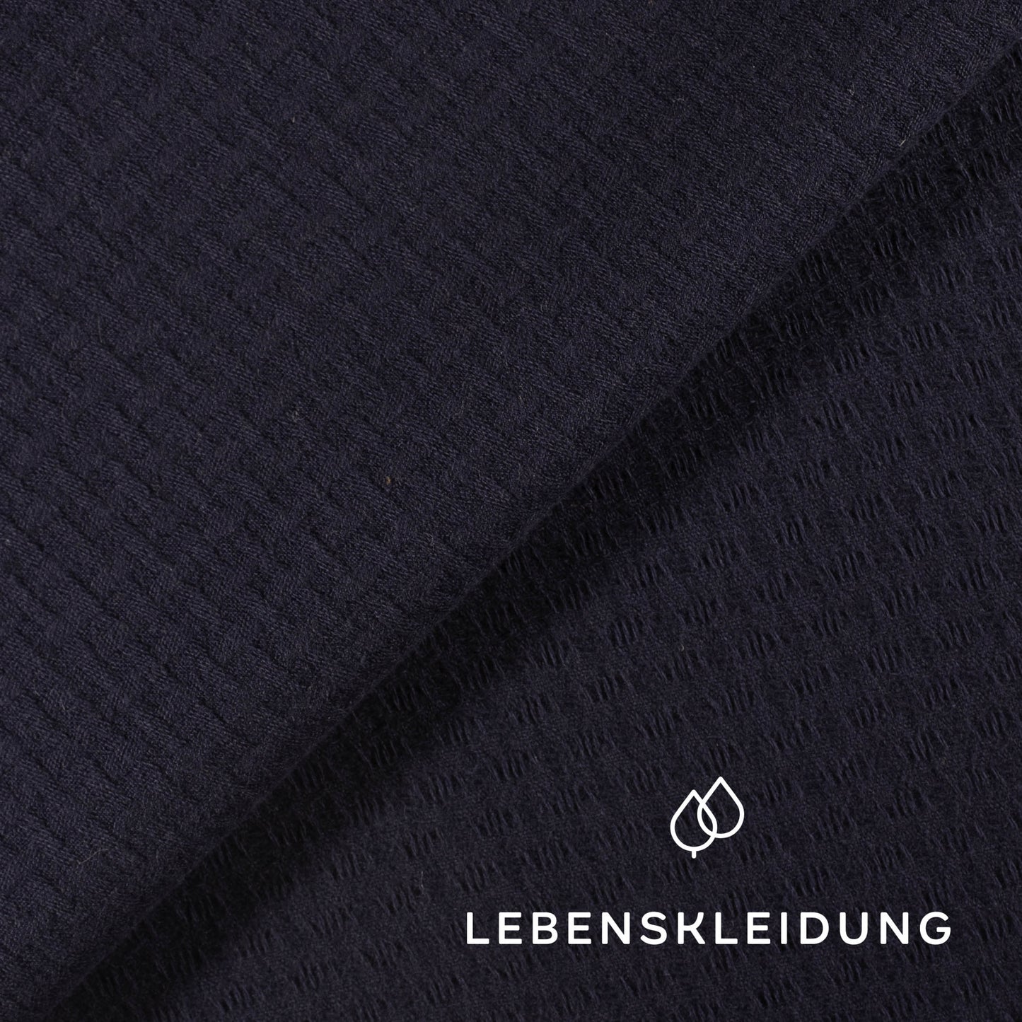 Organic waffle shirt fabric - Navy – Close-up