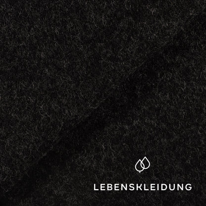 Bio Wolle Baumwolle Fleece - Anthrazit Muster