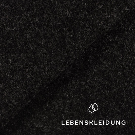 Organic Wool Cotton Fleece - Anthracite sample