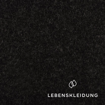 Bio Wolle Baumwolle Fleece - Anthrazit Muster – Detailansicht