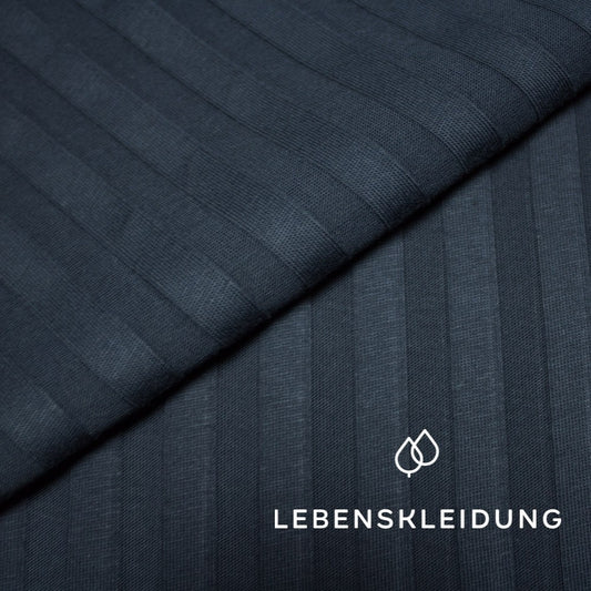 Organic ribbed jersey, wide - Navy