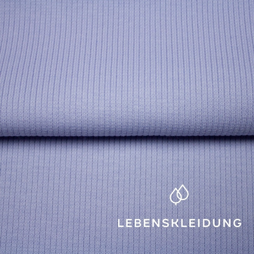 Bio RIB 2x1 (Bündchen) - Frosty Lilac Muster – Detailansicht