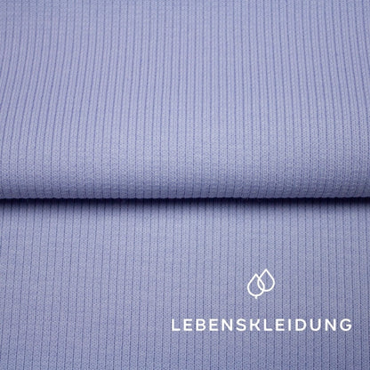 Bio RIB 2x1 (Bündchen) - Frosty Lilac Muster – Detailansicht
