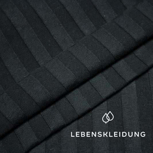 Organic ribbed jersey, wide - black sample