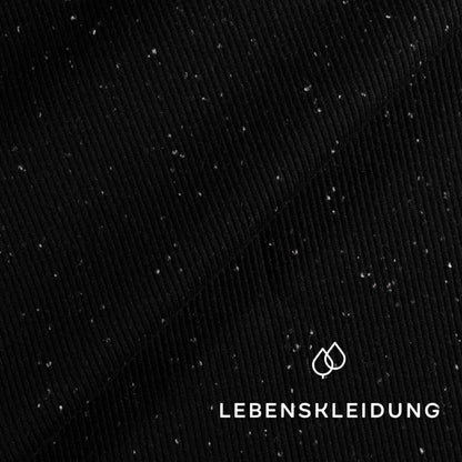 Organic Neps Rib - Black with White Neps