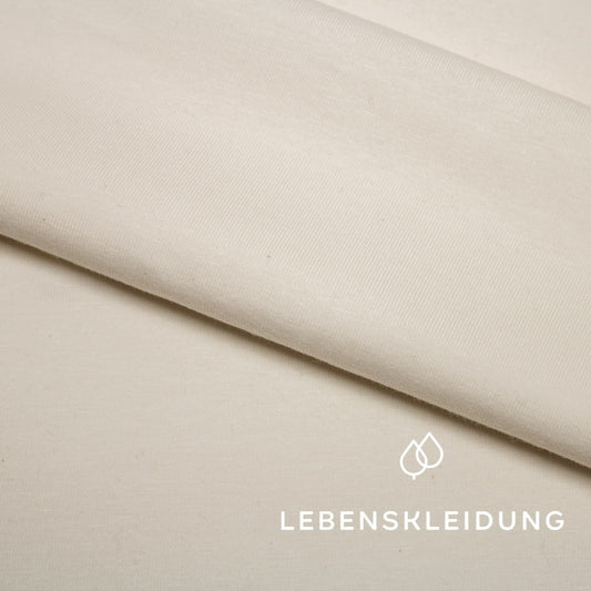 Organic stretch jersey fabric - ecru sample
