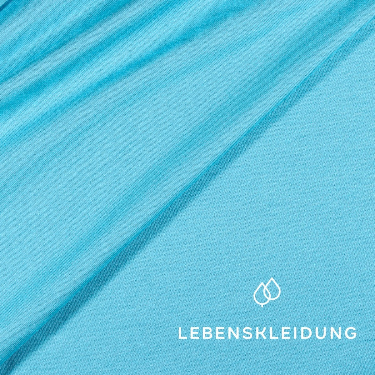 Stretch Jersey Stoff - Aqua Blue Muster