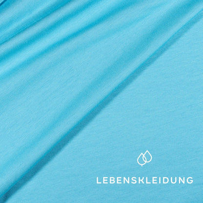 Stretch Jersey Stoff - Aqua Blue Muster