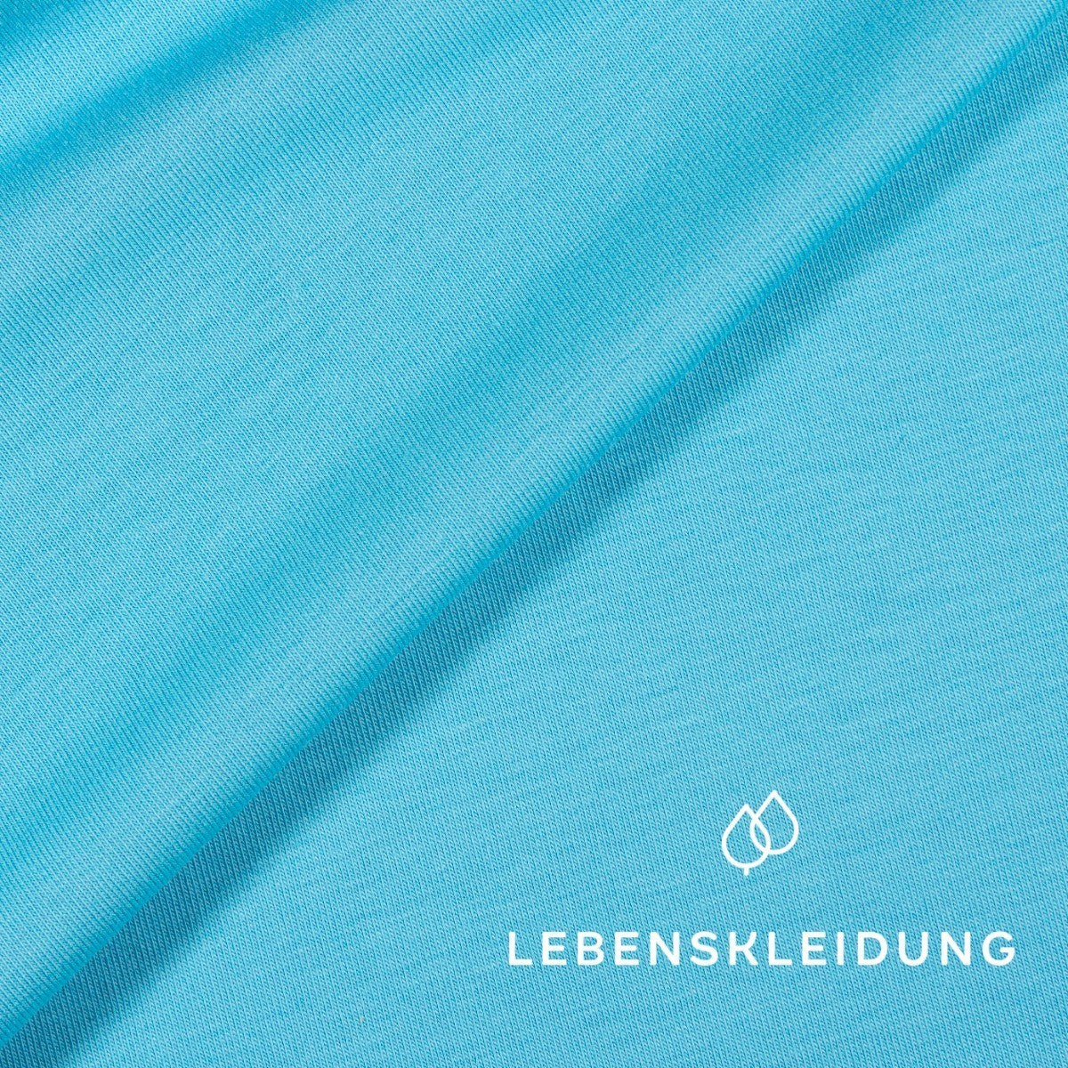 Stretch Jersey Stoff - Aqua Blue Muster – Detailansicht