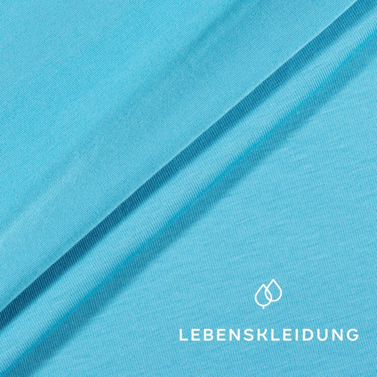 Stretch Jersey Stoff - Aqua Blue – Nahaufnahme